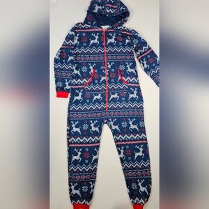 Men's Large Christmas Onesie with Reindeer Pattern